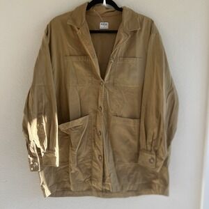 Esby Sammie Workshirt Jacket M 100% Cotton Khaki Pockets Utility Slow Fashion